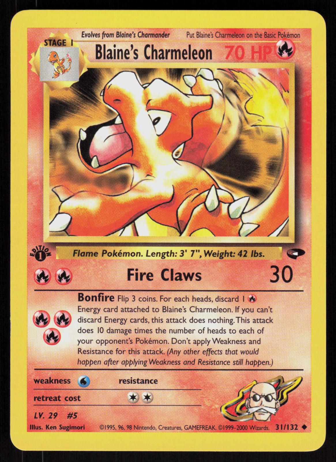 Pokemon Blaine's Charmeleon 31/132 Gym Challenge Uncommon 1st Edition Near Mint
