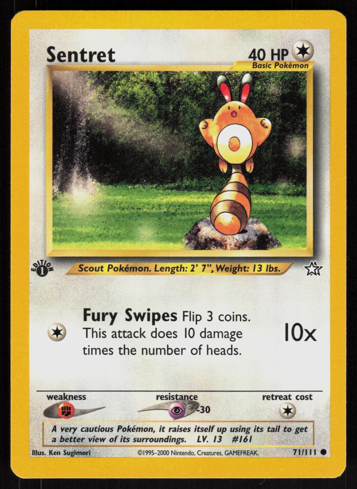 Pokemon Sentret 71/111 Neo Genesis Common 1st Edition Near Mint