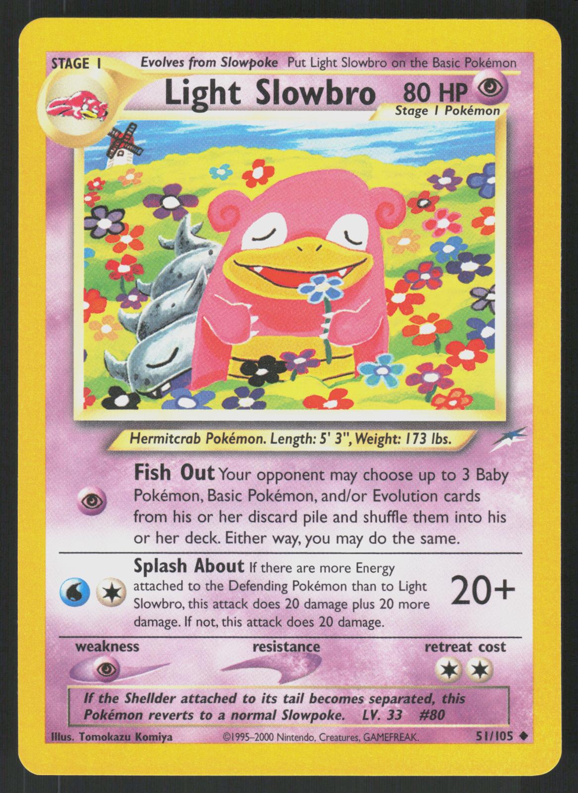 Pokemon Light Slowbro 51/105 Neo Destiny Uncommon Near Mint