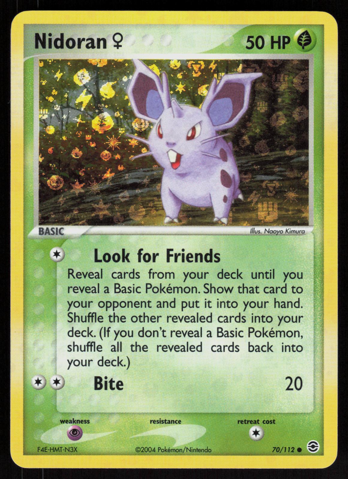 Pokemon Nidoran F 70/112 FireRed & LeafGreen Common Reverse Holo Near Mint