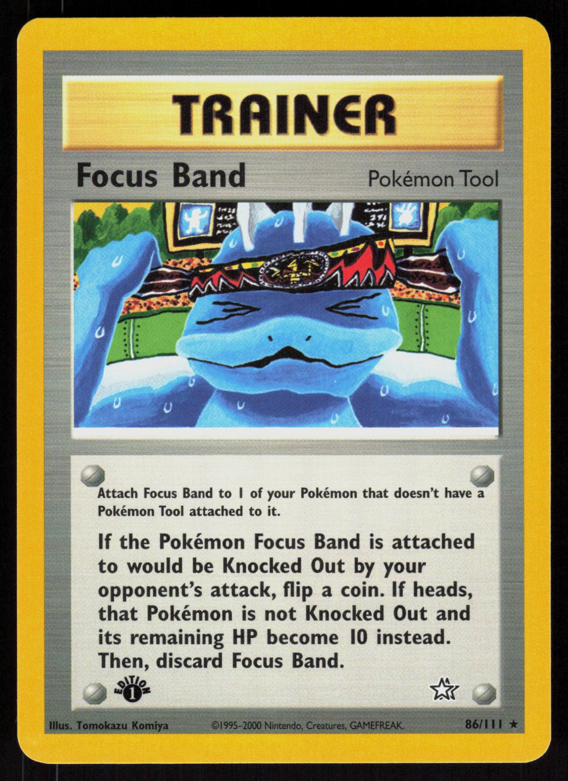Pokemon Focus Band 86/111 Neo Genesis Rare 1st Edition Near Mint