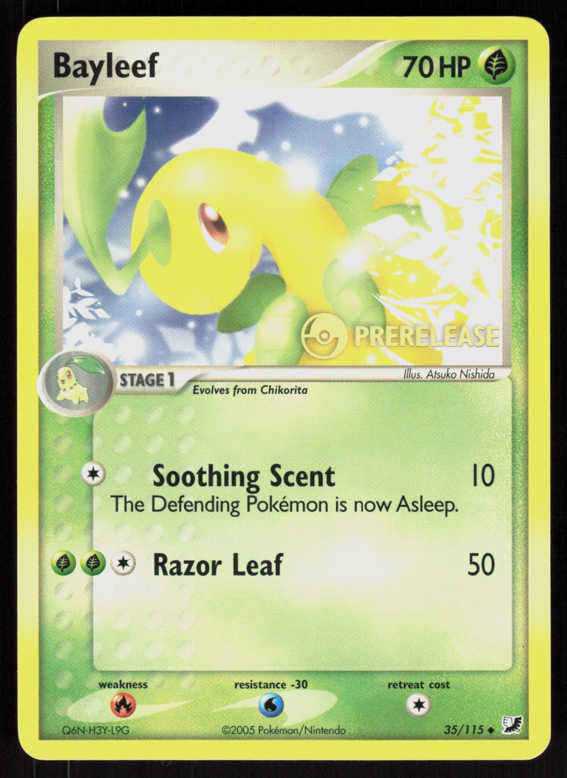 Pokemon Bayleef 35/115 Unseen Forces Uncommon Pre-Release Promo Near Mint