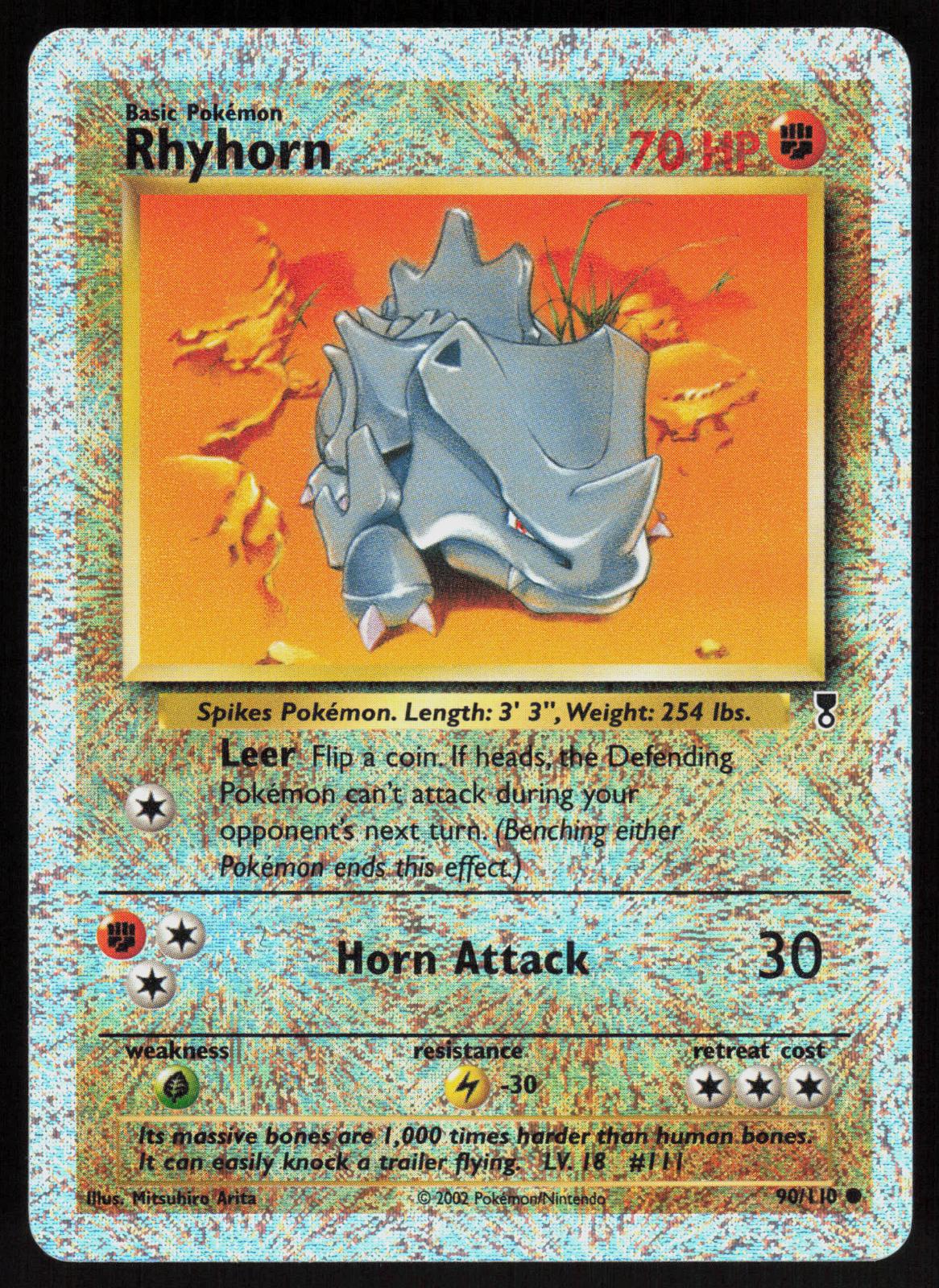 Pokemon Rhyhorn 90/110 Legendary Collection Reverse Holo Lightly Played