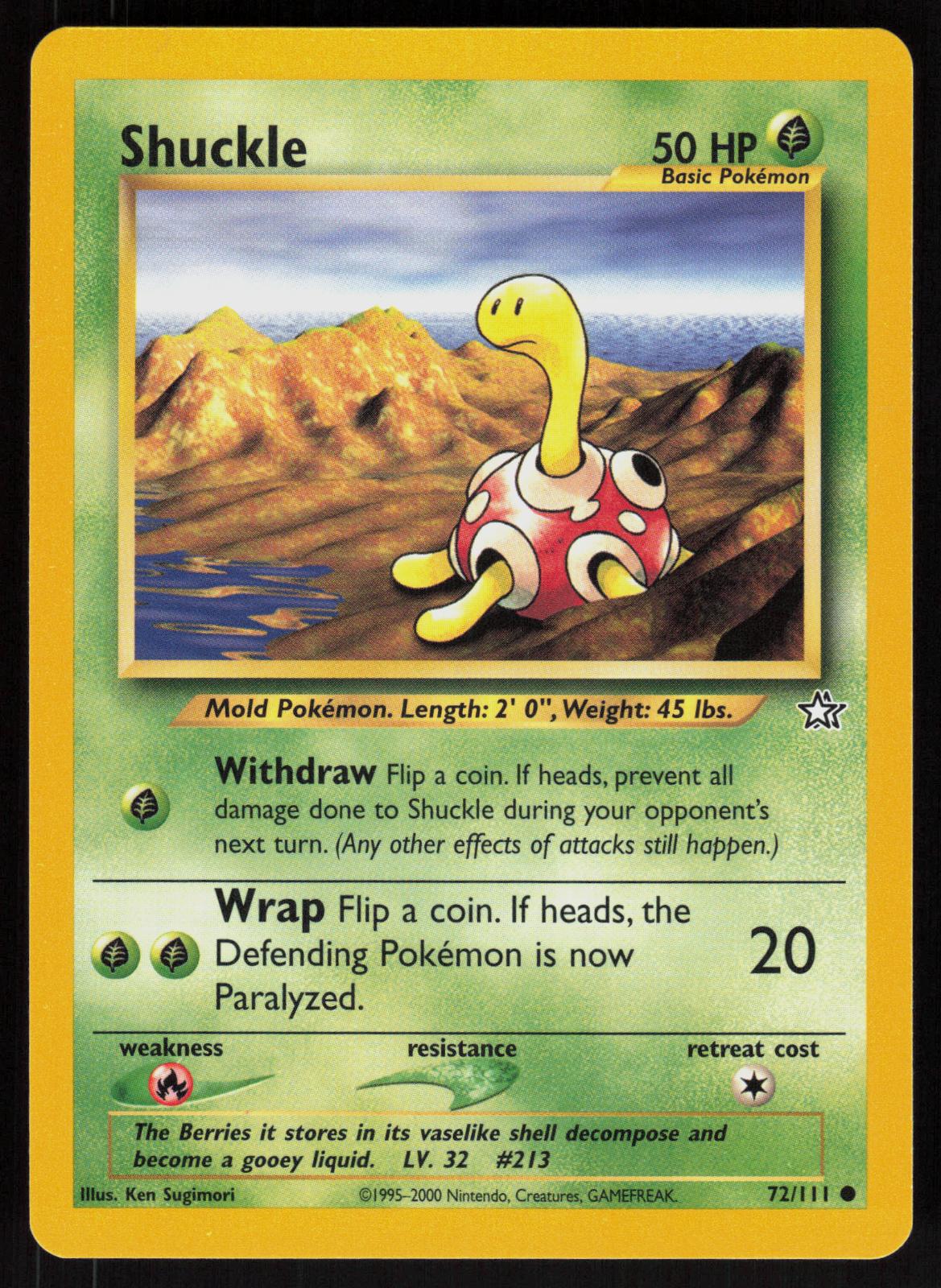 Pokemon Shuckle 72/111 Neo Genesis Common Near Mint