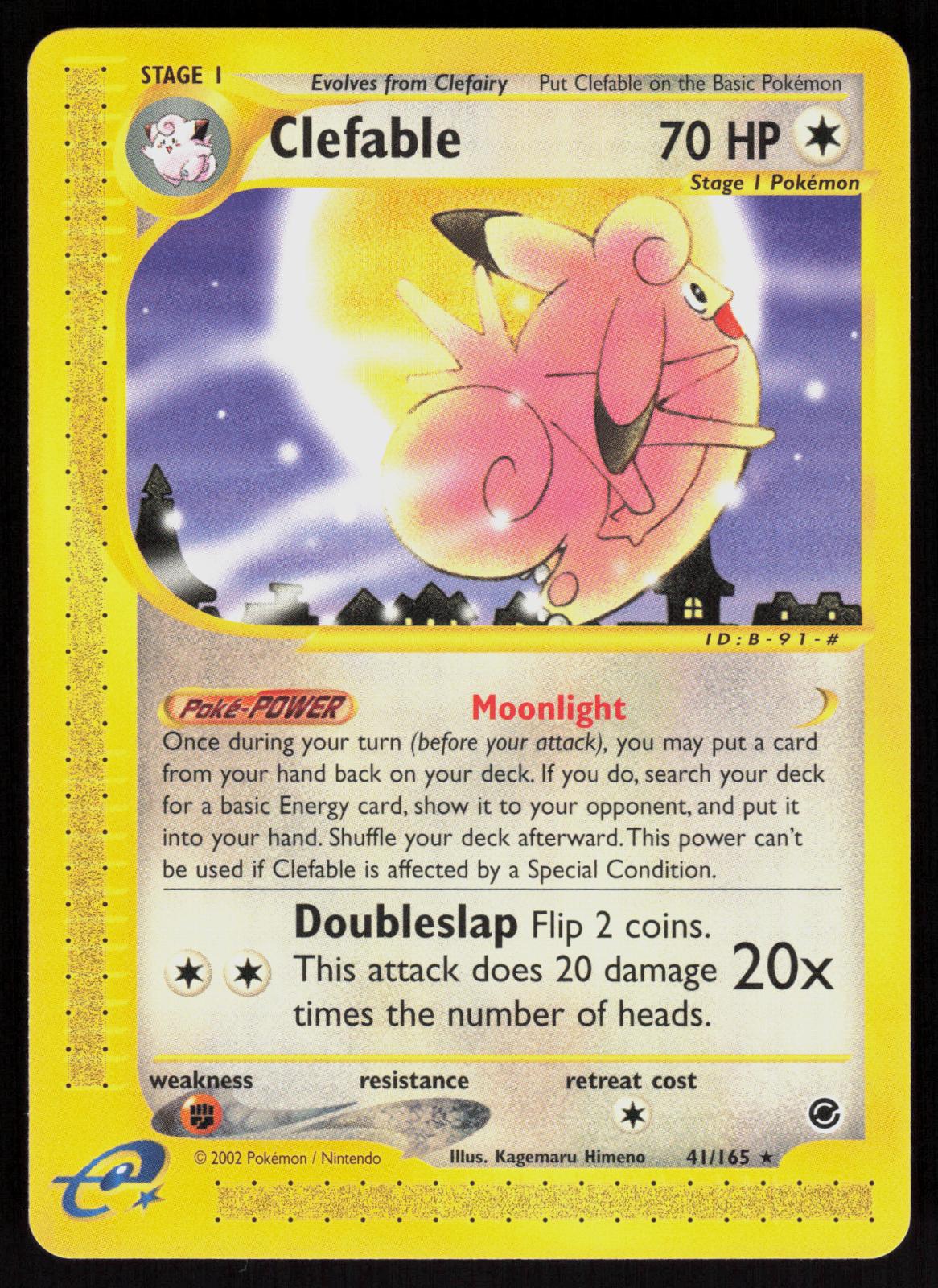 Pokemon Clefable 41/165 Expedition Base Set Rare Near Mint