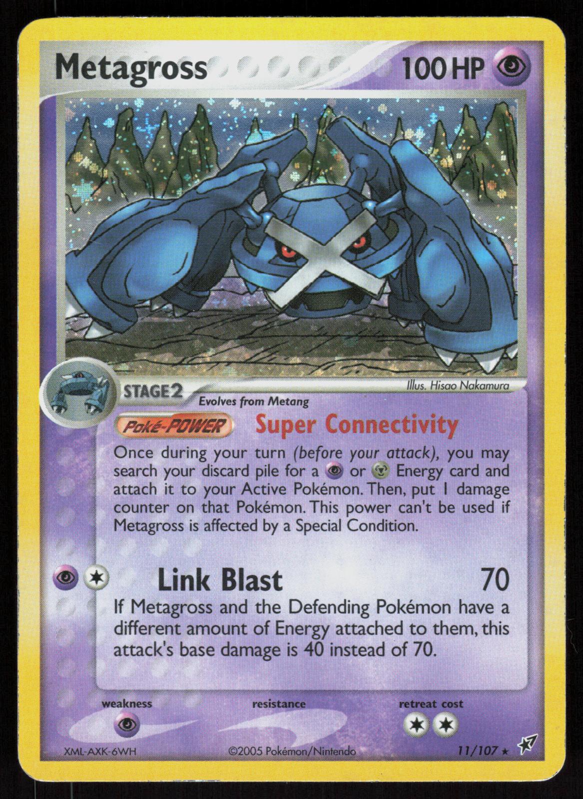 Pokemon Metagross 11/107 Deoxys Holo Rare Lightly Played