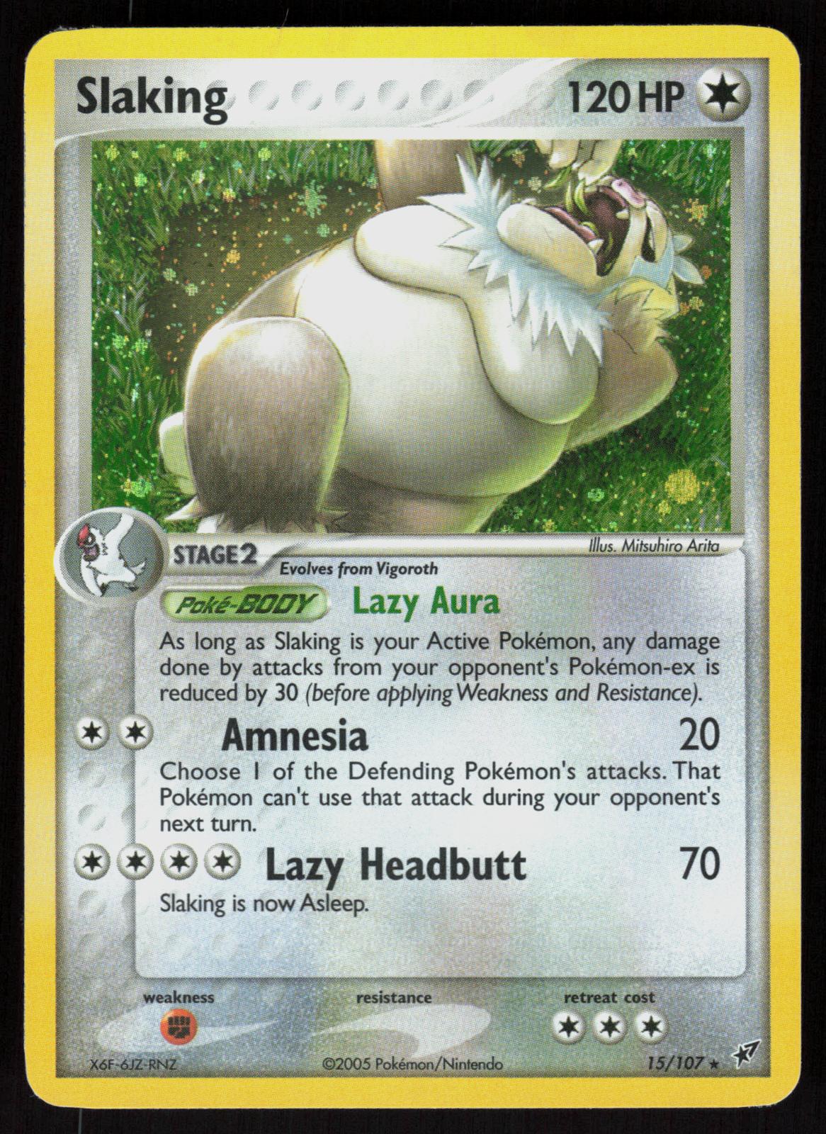 Pokemon Slaking 15/107 Deoxys Holo Rare Near Mint