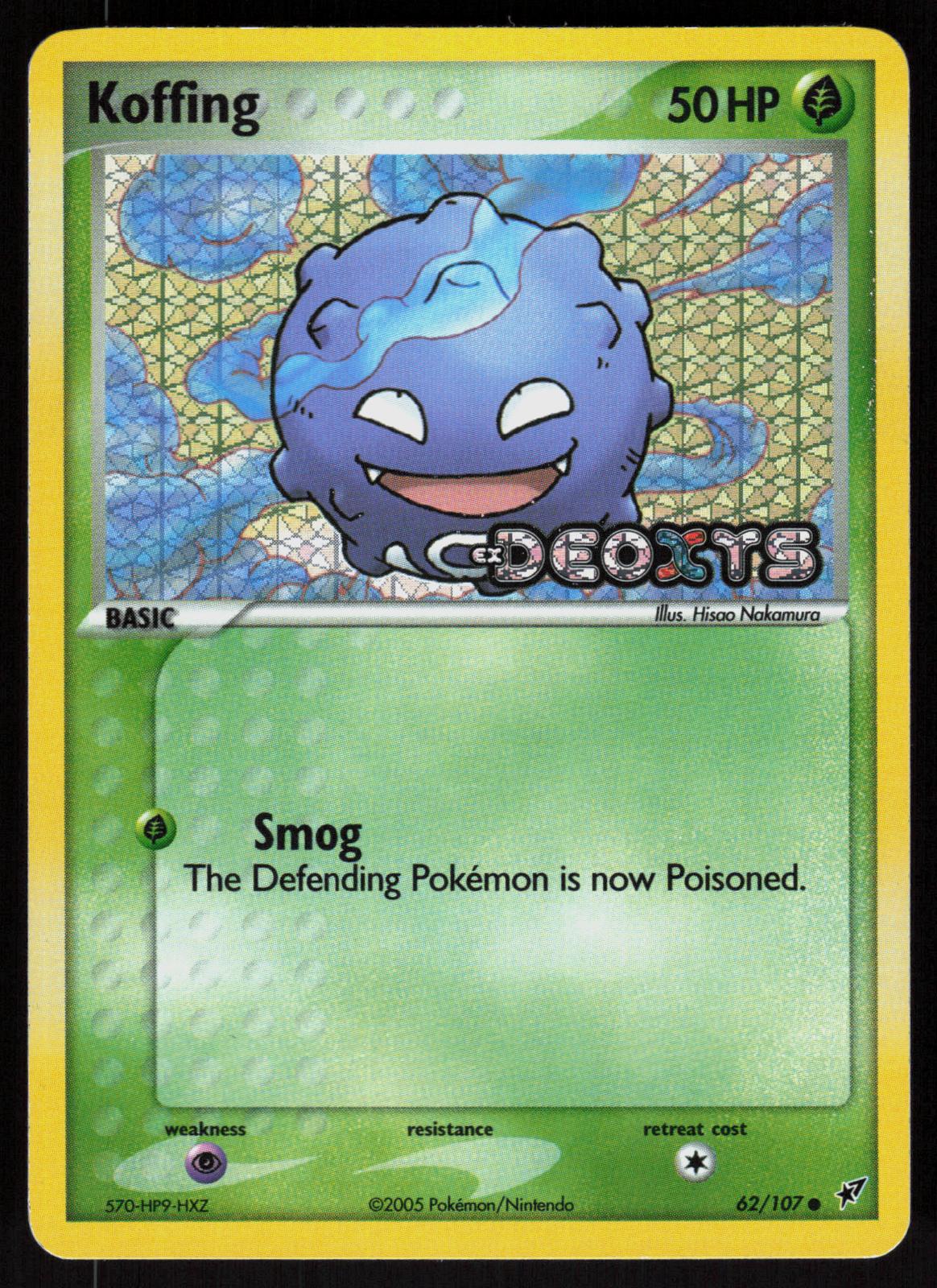 Pokemon Koffing 62/107 Deoxys Common Reverse Holo Lightly Played