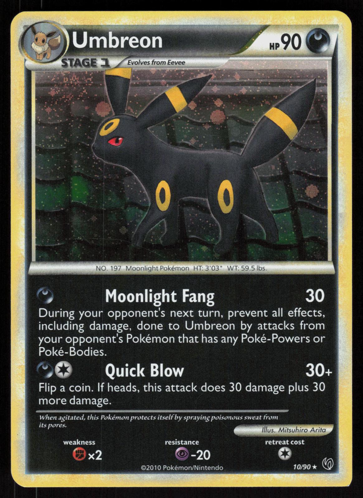 Pokemon Umbreon 10/90 HGSS Undaunted Holo Rare Lightly Played