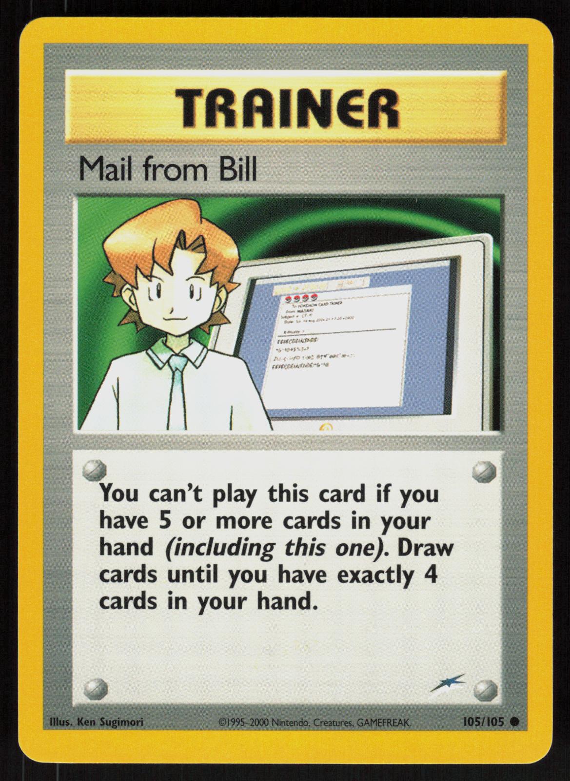 Pokemon Mail from Bill 105/105 Neo Destiny Common Near Mint