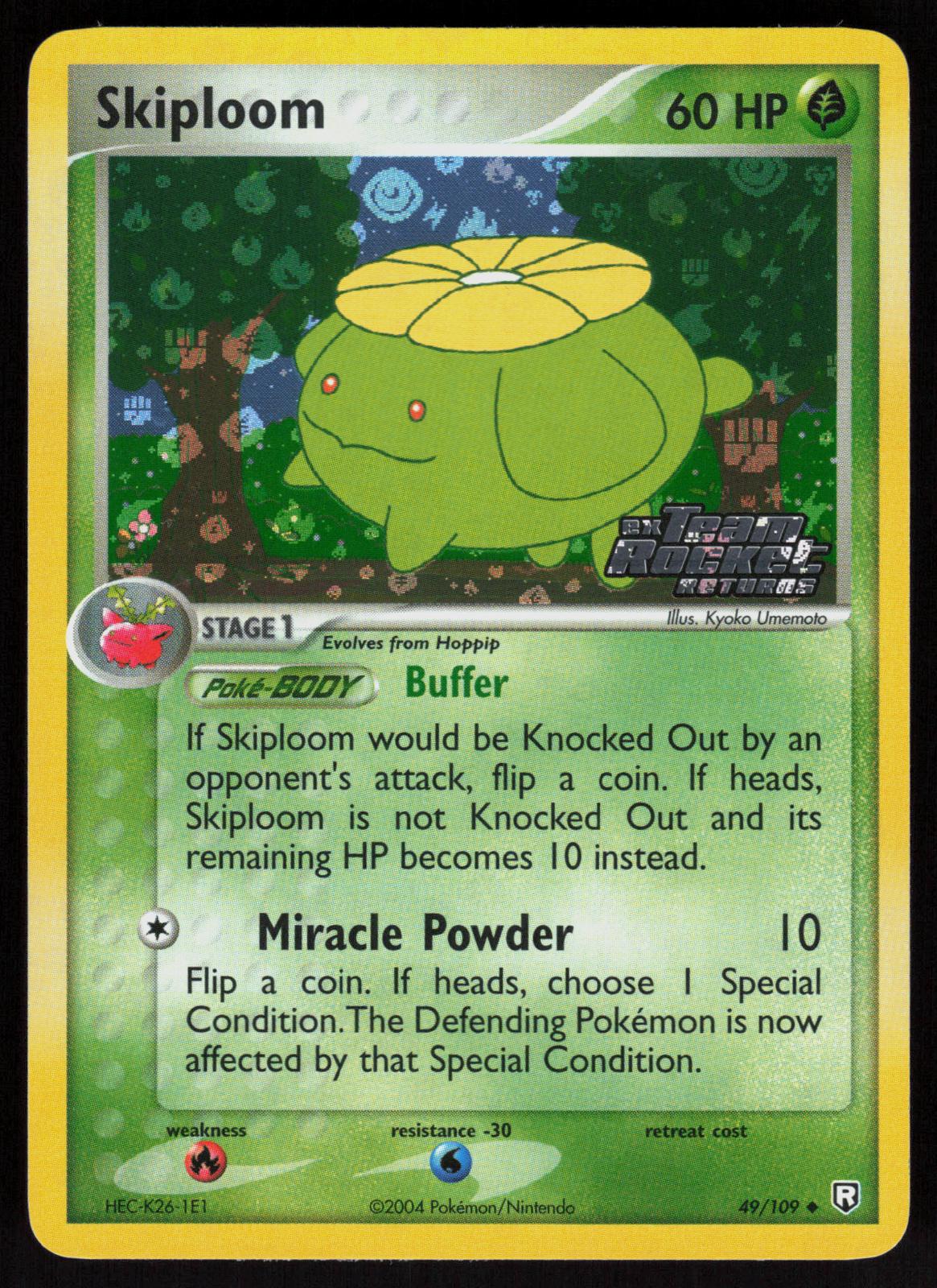 Pokemon Skiploom 49/109 Team Rocket Returns Uncommon Reverse Holo Near Mint