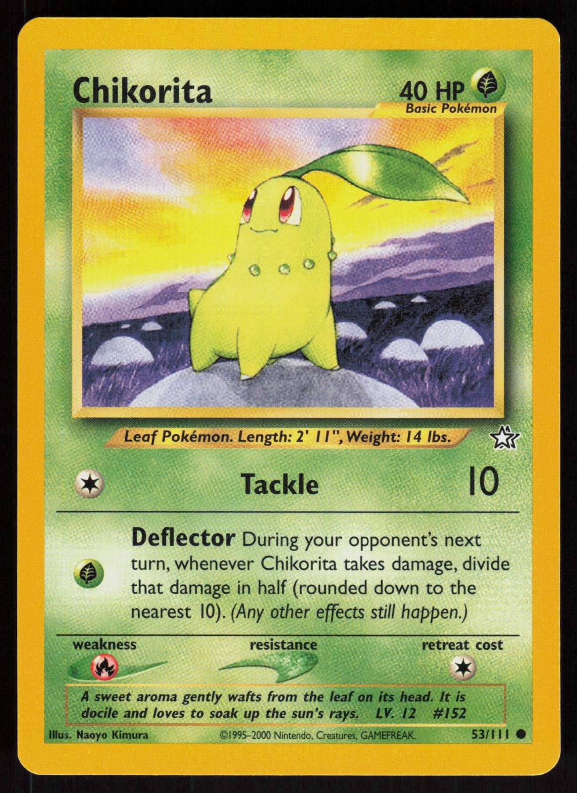 Pokemon Chikorita 53/111 Neo Genesis Common Near Mint