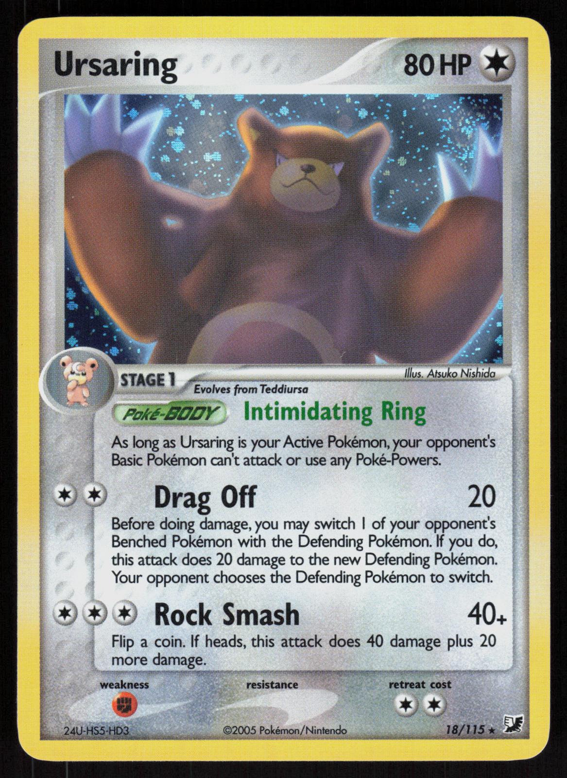 Pokemon Ursaring 18/115 Unseen Forces Holo Rare Holo Near Mint