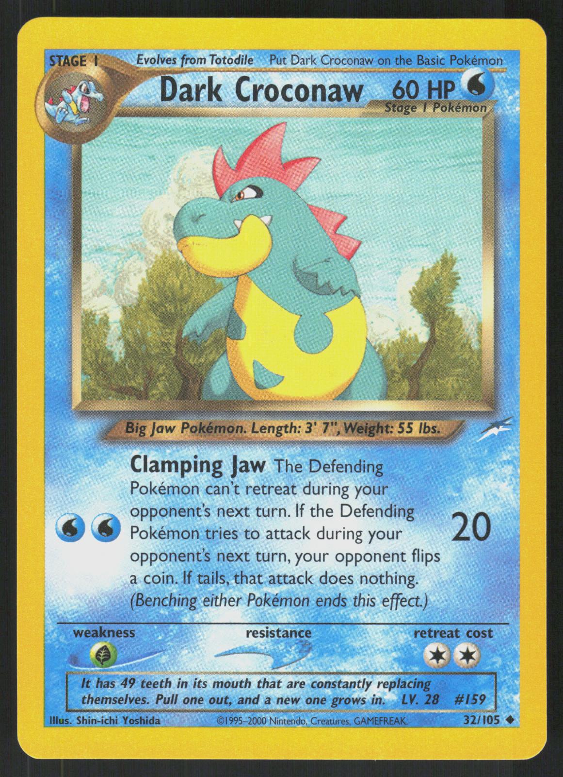 Pokemon Dark Croconaw 32/105 Neo Destiny Uncommon Near Mint