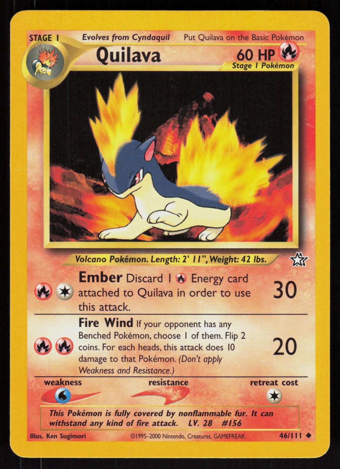 Pokemon Quilava 46/111 Neo Genesis Uncommon Near Mint