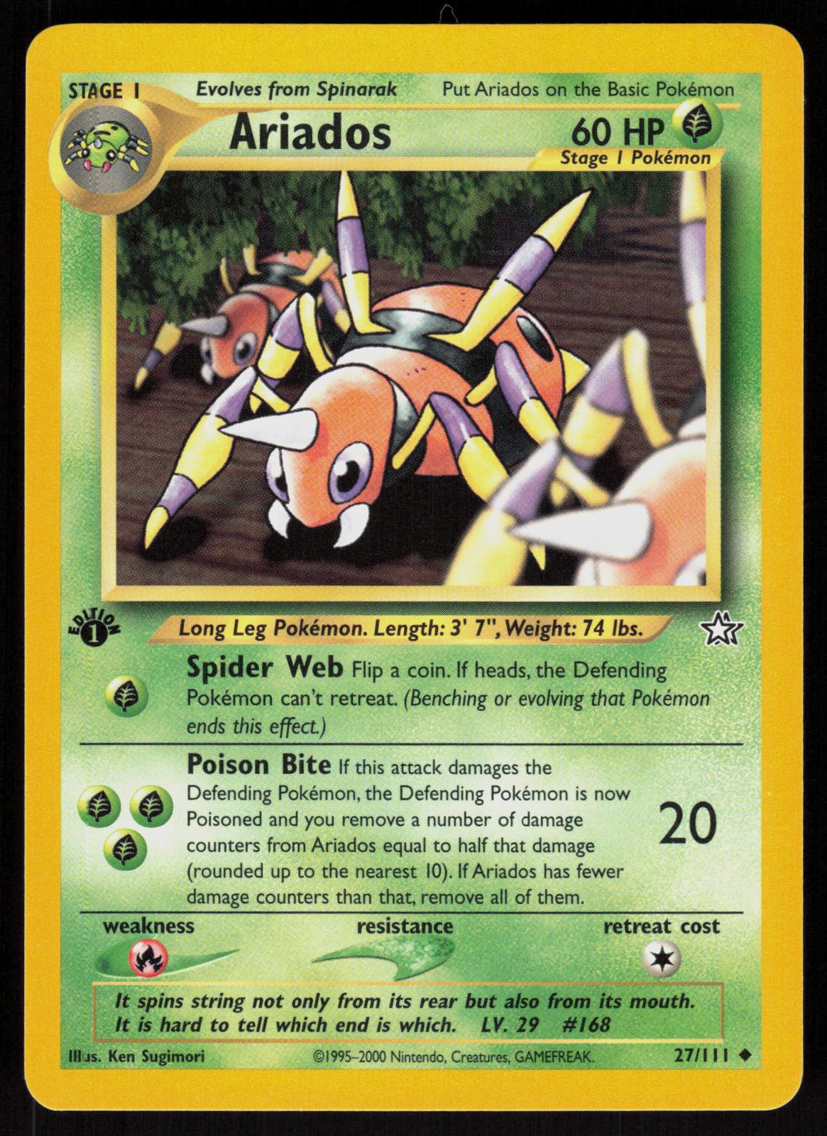 Pokemon Ariados 27/111 Neo Genesis Uncommon 1st Edition Near Mint