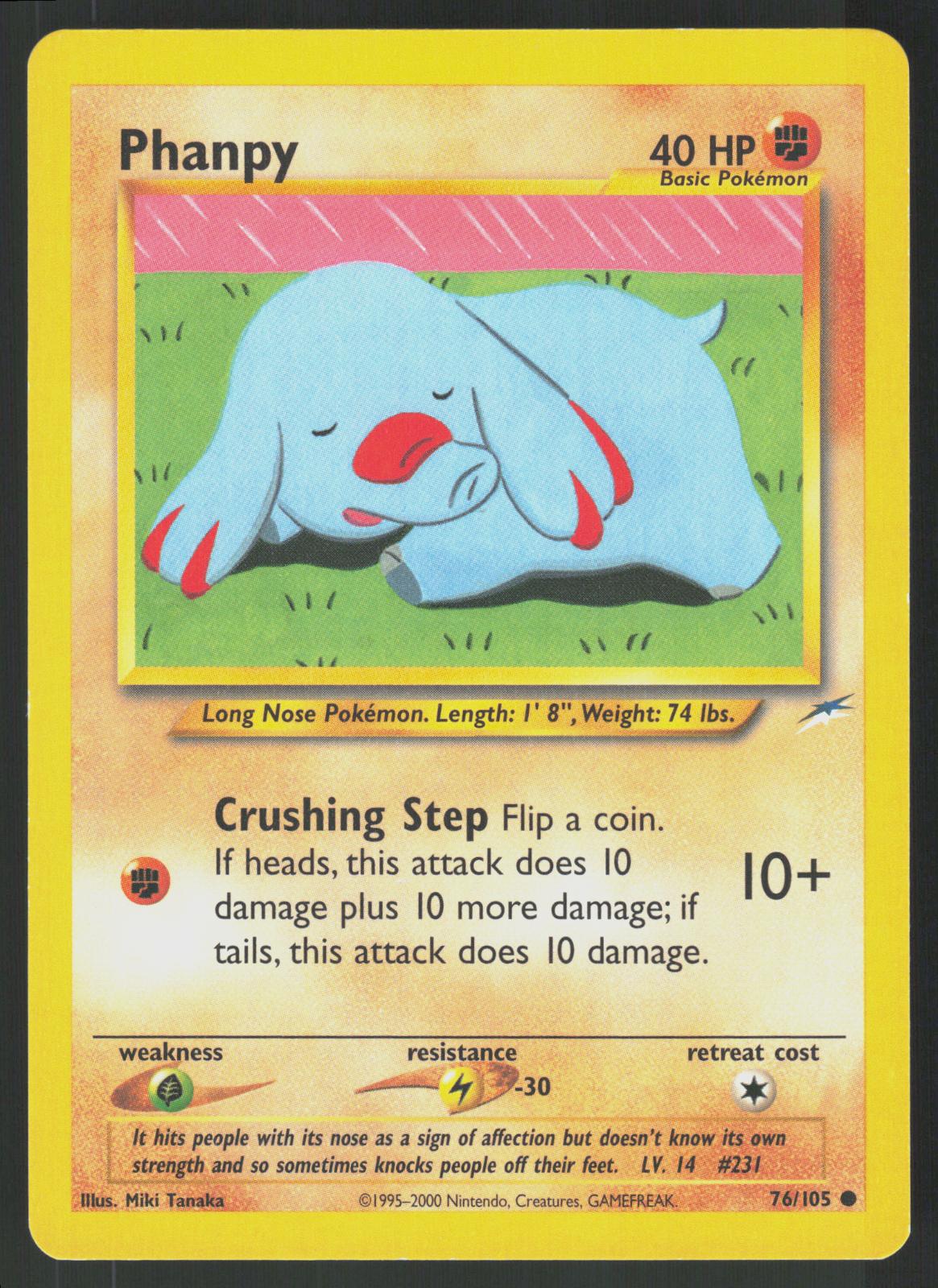 Pokemon Phanpy 76/105 Neo Destiny Common Near Mint