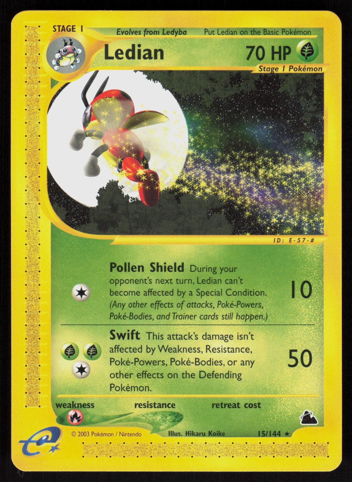 Pokemon Ledian 15/144 Skyridge Rare Near Mint
