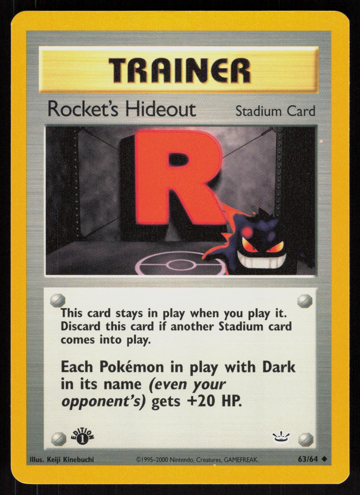 Pokemon Rocket's Hideout 63/64 Neo Revelation Uncommon 1st Edition Near Mint