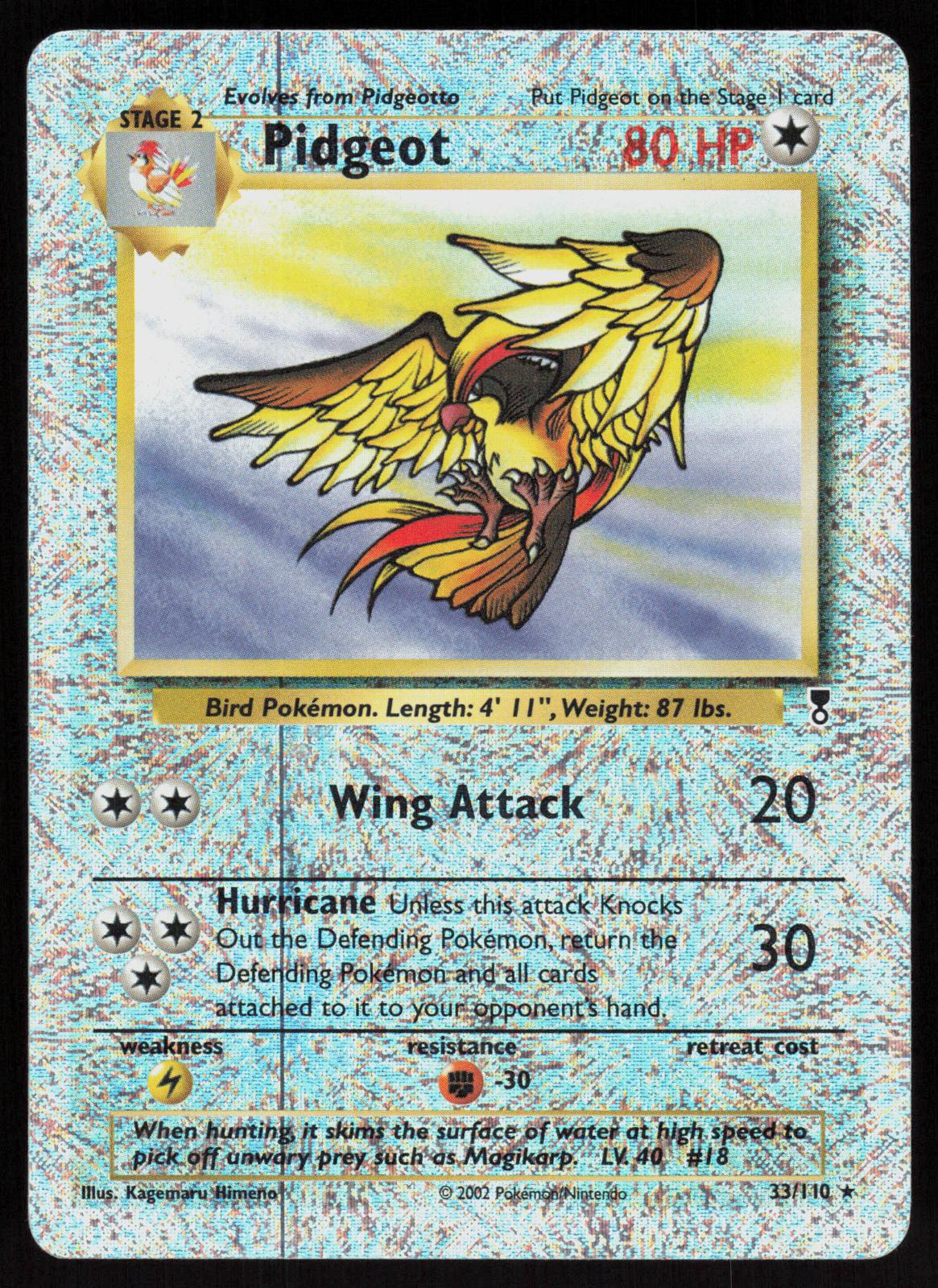 Pokemon Pidgeot 33/110 Legendary Collection Reverse Holo Moderately Played