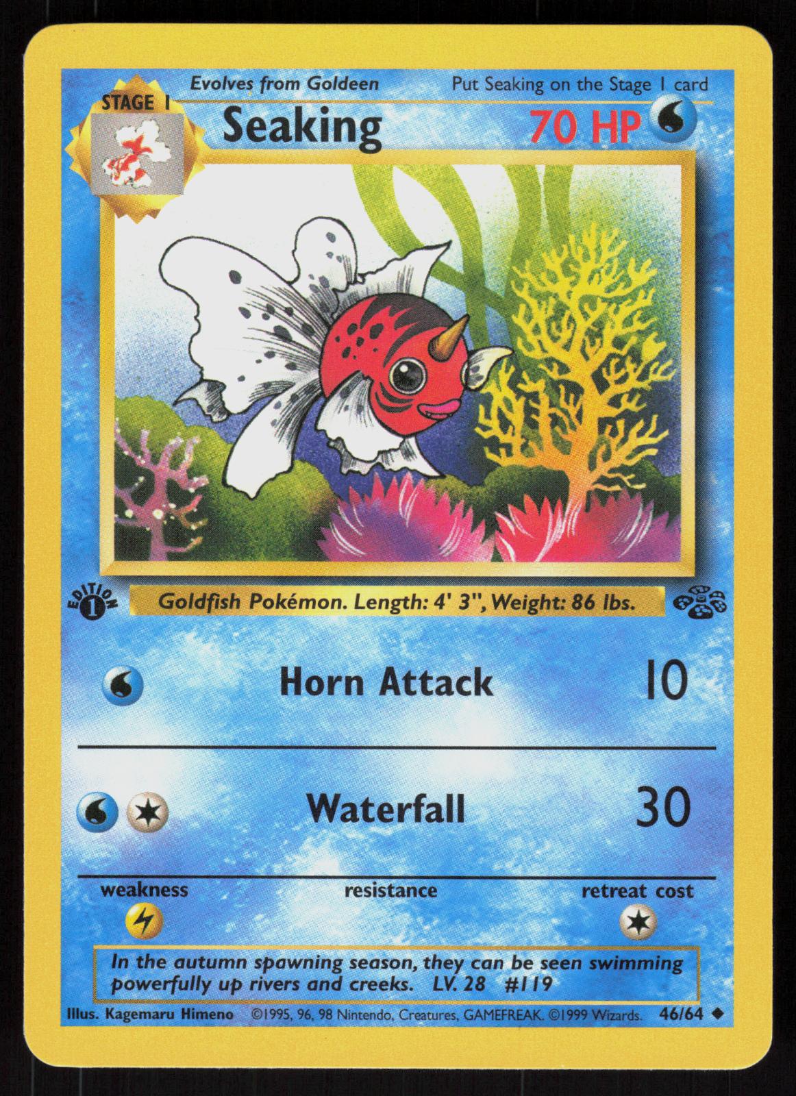Pokemon Seaking 46/64 Jungle Uncommon 1st Edition Near Mint
