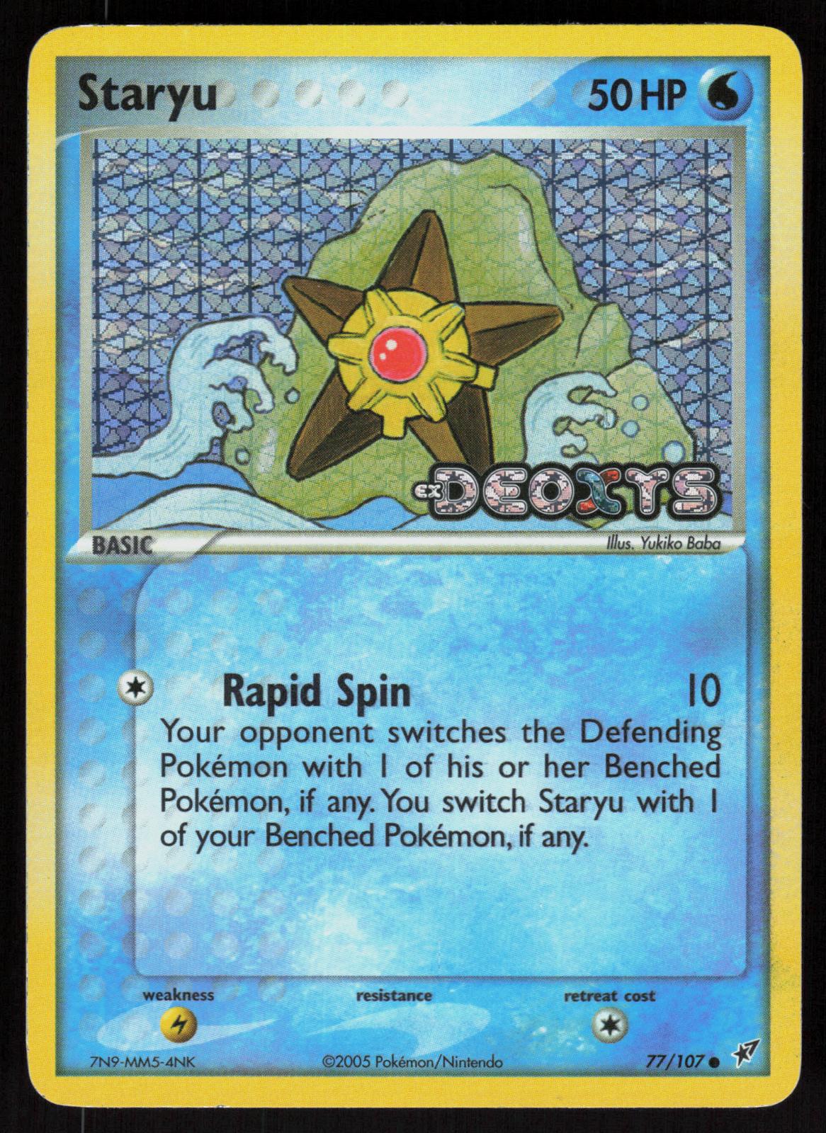 Pokemon Staryu 77/107 Deoxys Common Reverse Holo Lightly Played