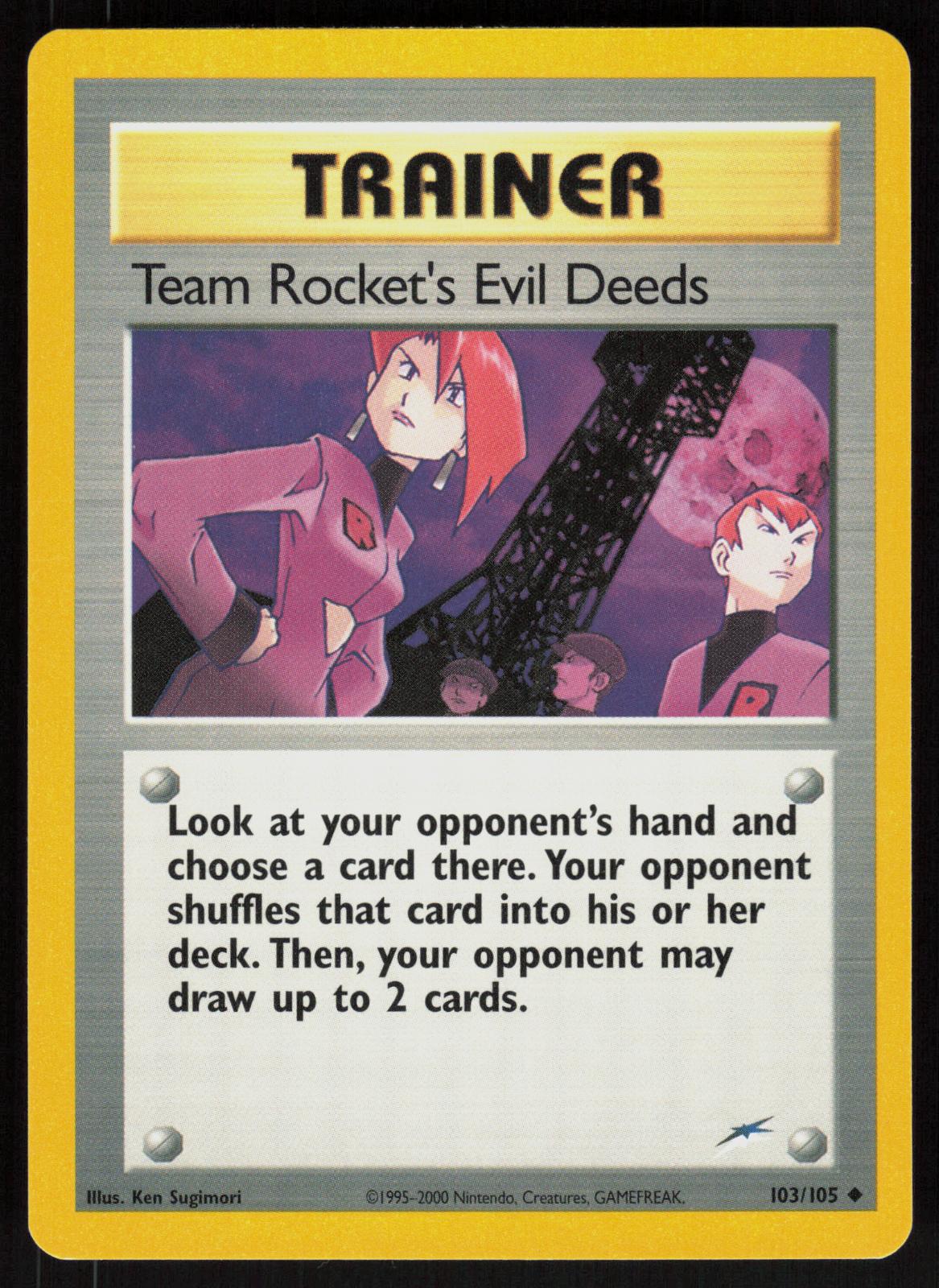 Pokemon Team Rocket's Evil Deeds 103/105 Neo Destiny Uncommon Near Mint