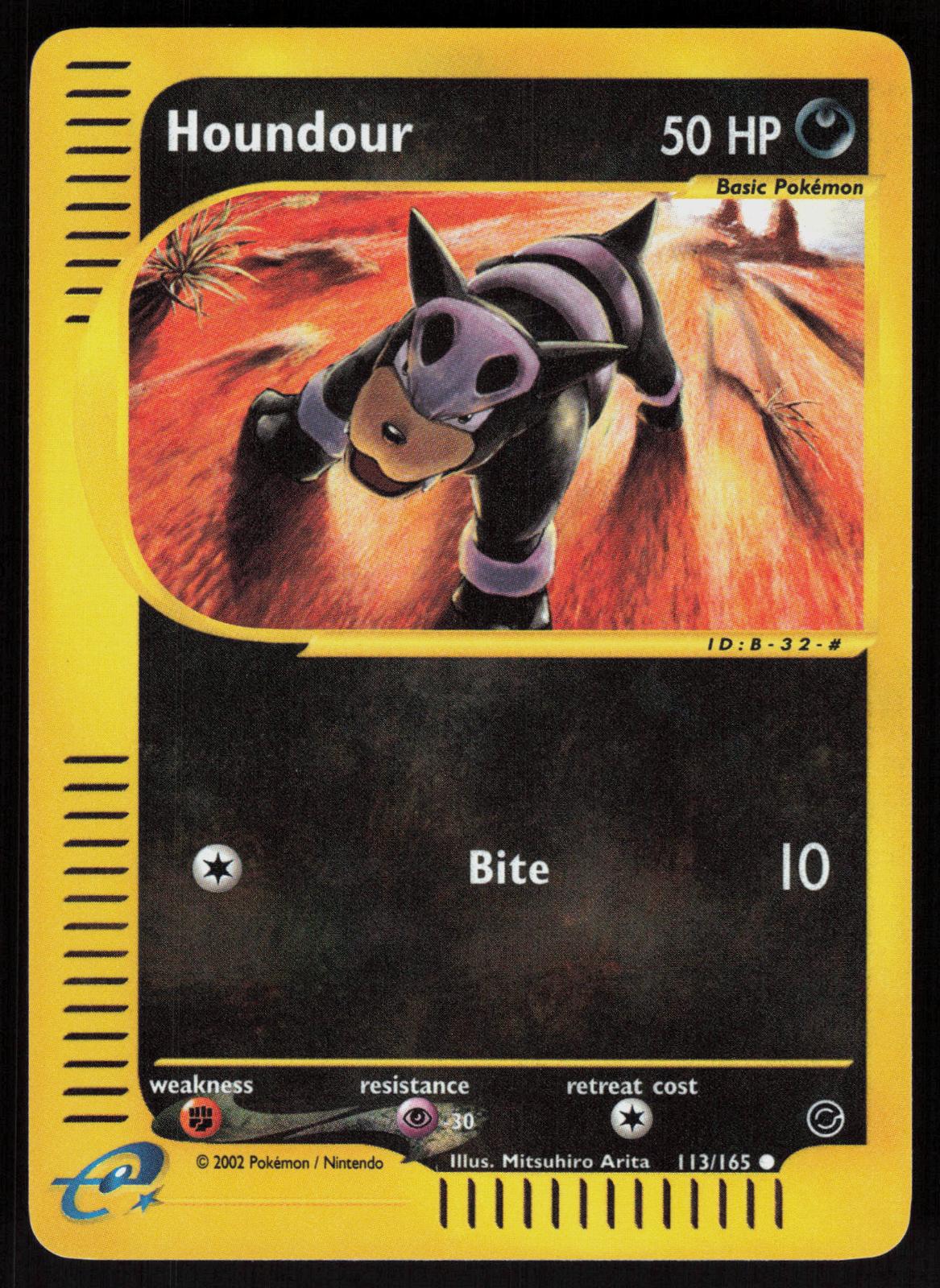 Pokemon Houndour 113/165 Expedition Base Set Common Reverse Holo Near Mint