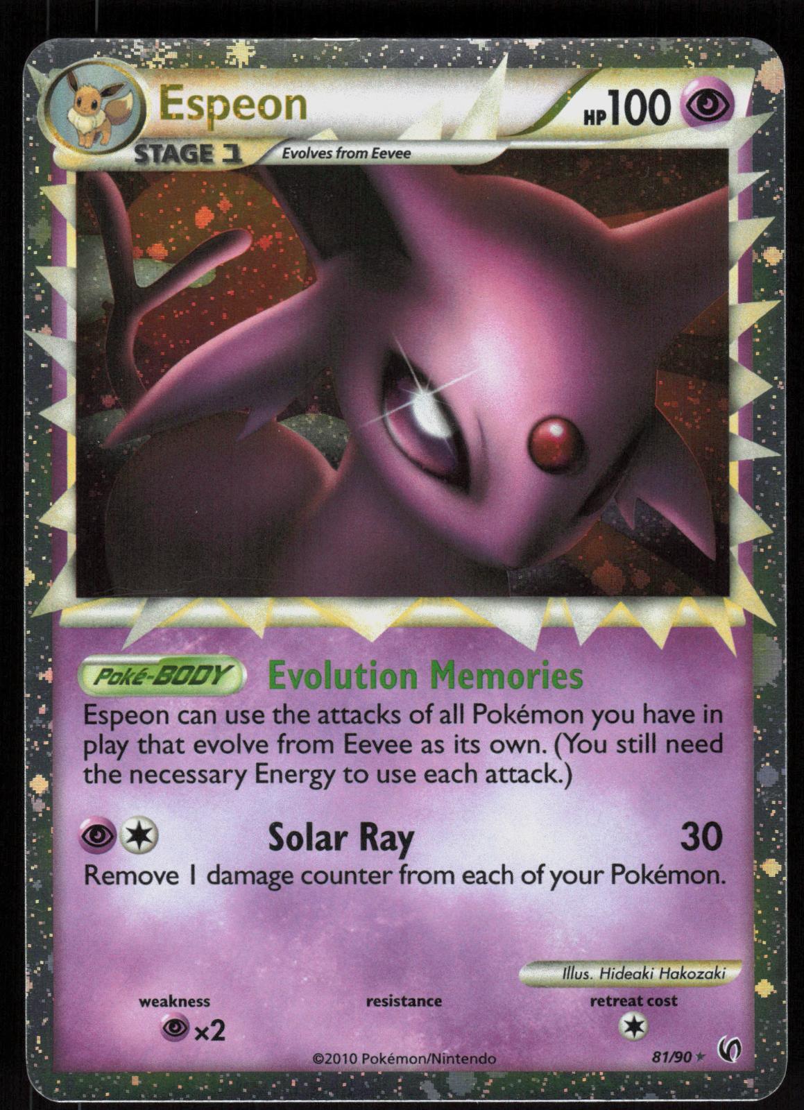 Pokemon Espeon 81/90 HGSS Undaunted Prime Rare Lightly Played