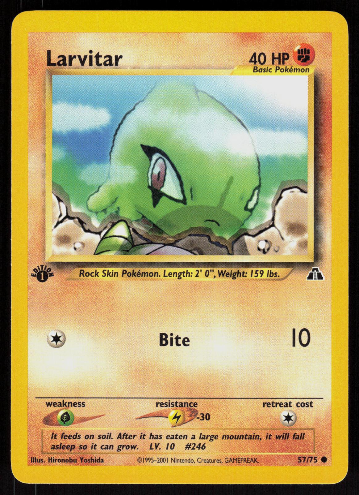Pokemon Larvitar 57/75 Neo Discovery Common 1st Edition Near Mint