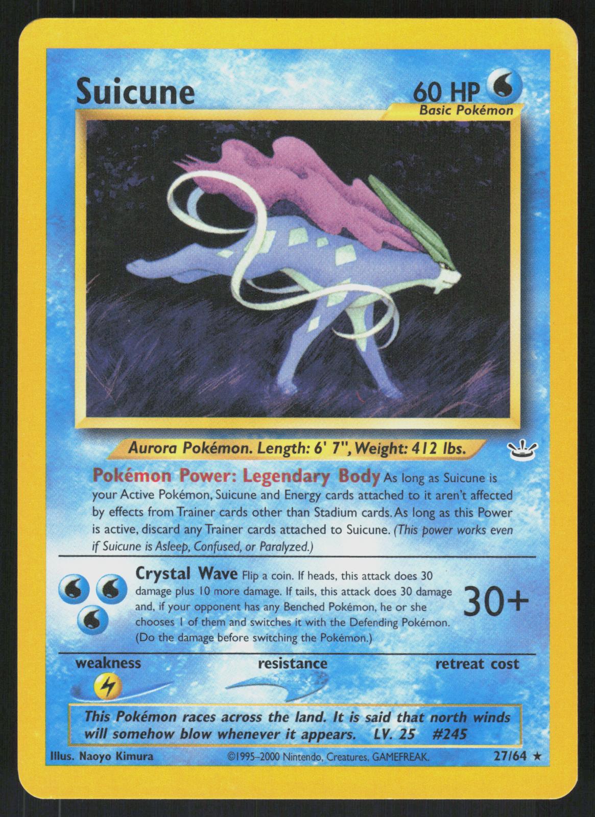 Pokemon Suicune 27/64 Neo Revelation Rare Near Mint