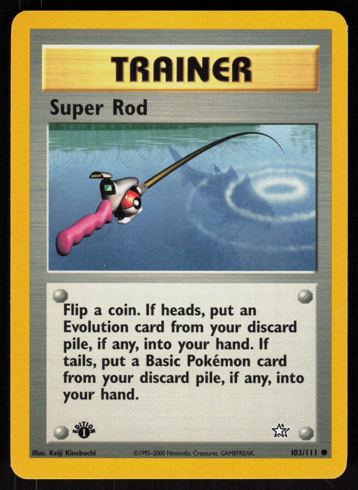 Pokemon Super Rod 103/111 Neo Genesis Common 1st Edition Near Mint