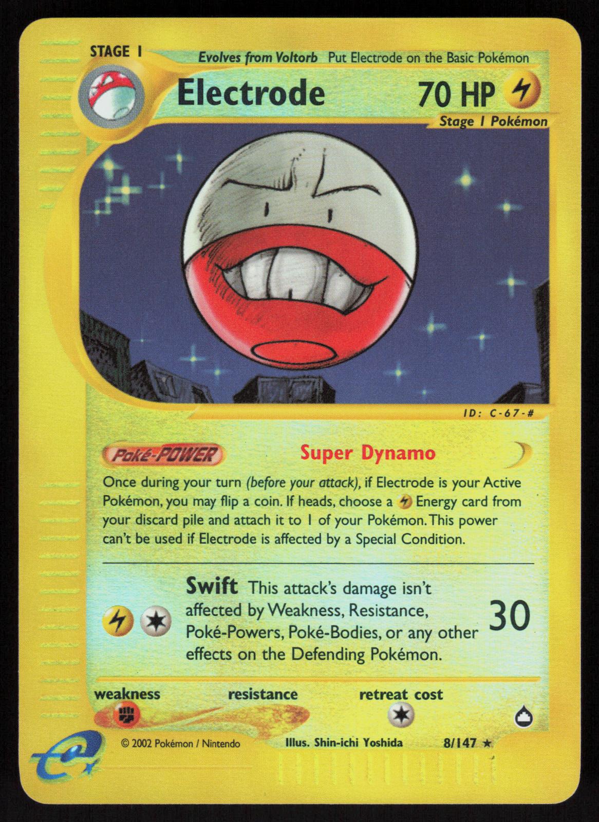 Pokemon Electrode 8/167 Aquapolis Rare Reverse Holo Near Mint