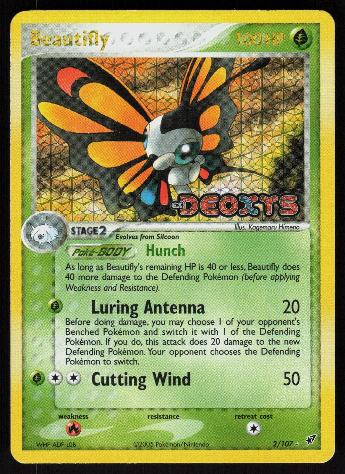 Pokemon Beautifly 2/107 Deoxys Holo Rare Reverse Holo Near Mint