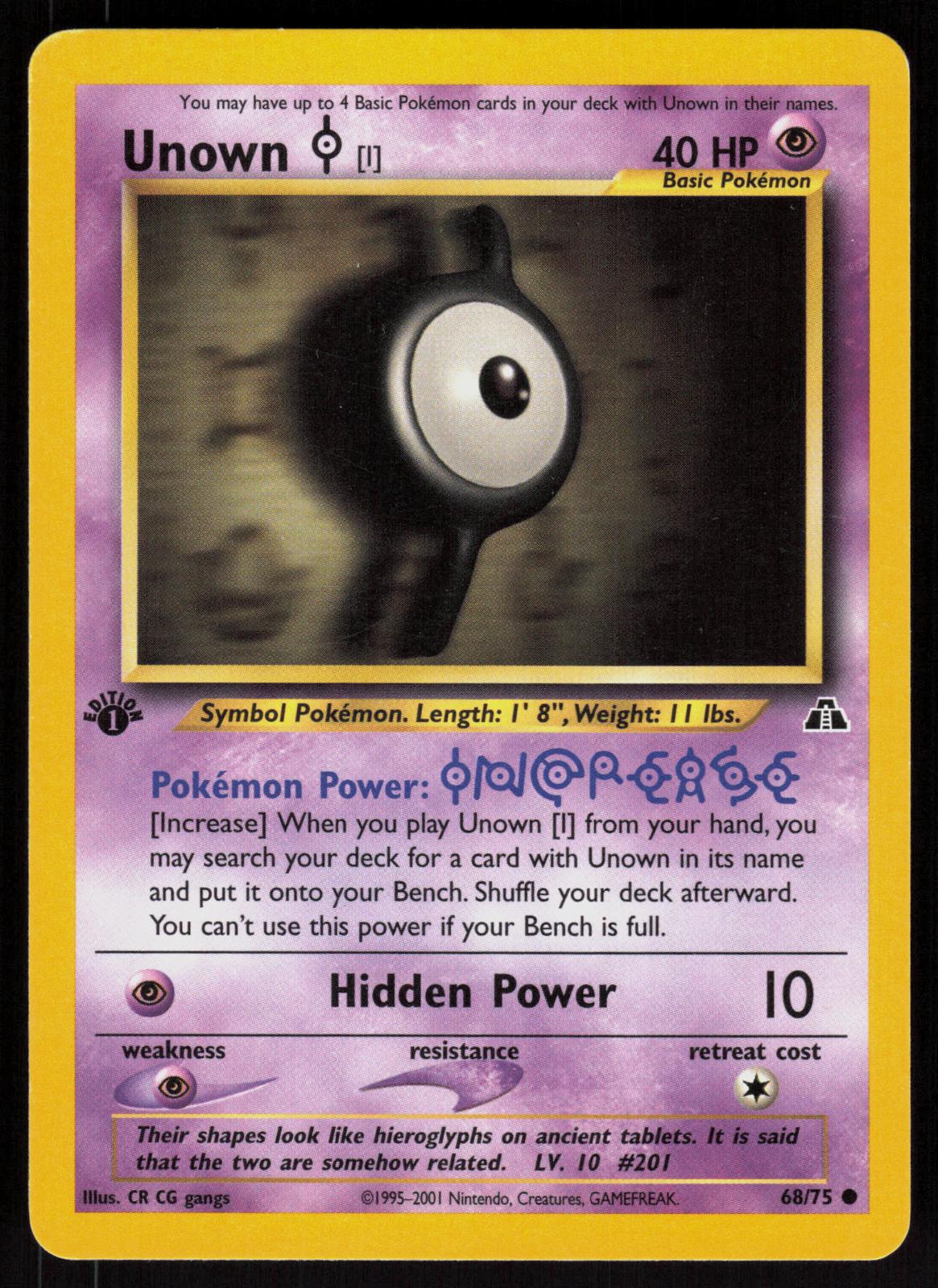Pokemon Unown [I] 68/75 Neo Discovery Common 1st Edition Near Mint