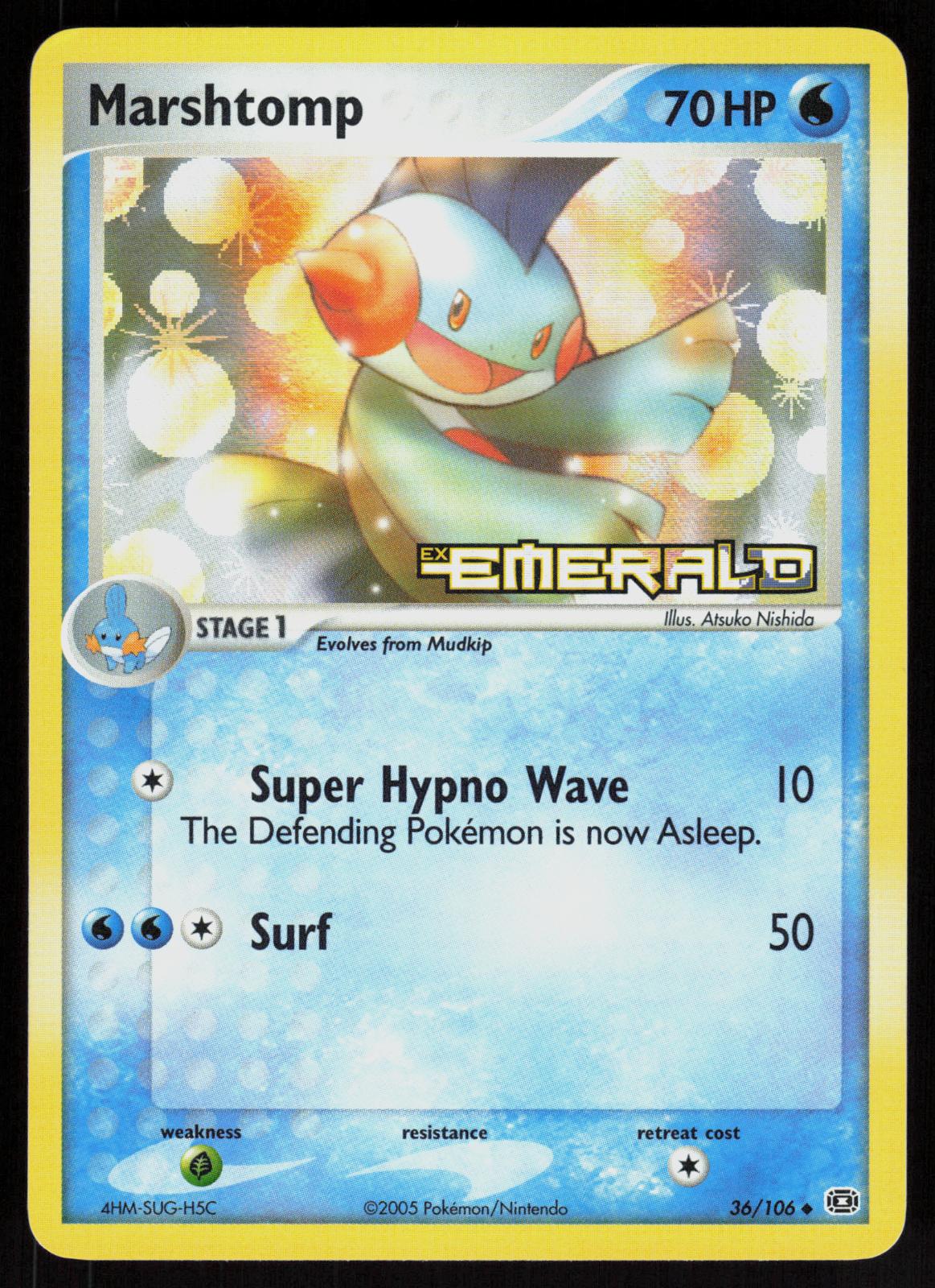 Pokemon Marshtomp 36/106 Emerald Uncommon Reverse Holo Near Mint