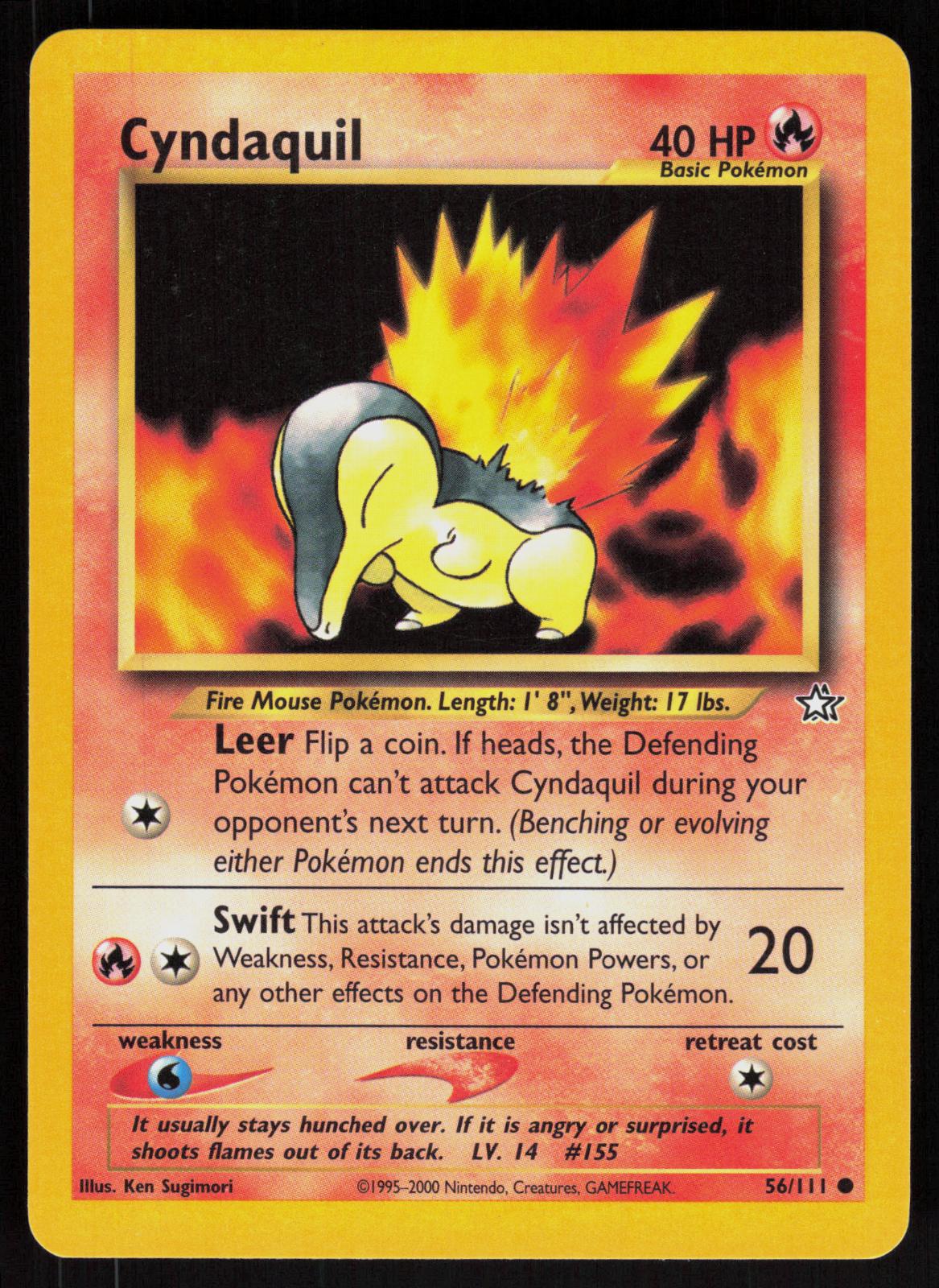 Pokemon Cyndaquil 56/111 Neo Genesis Common Near Mint