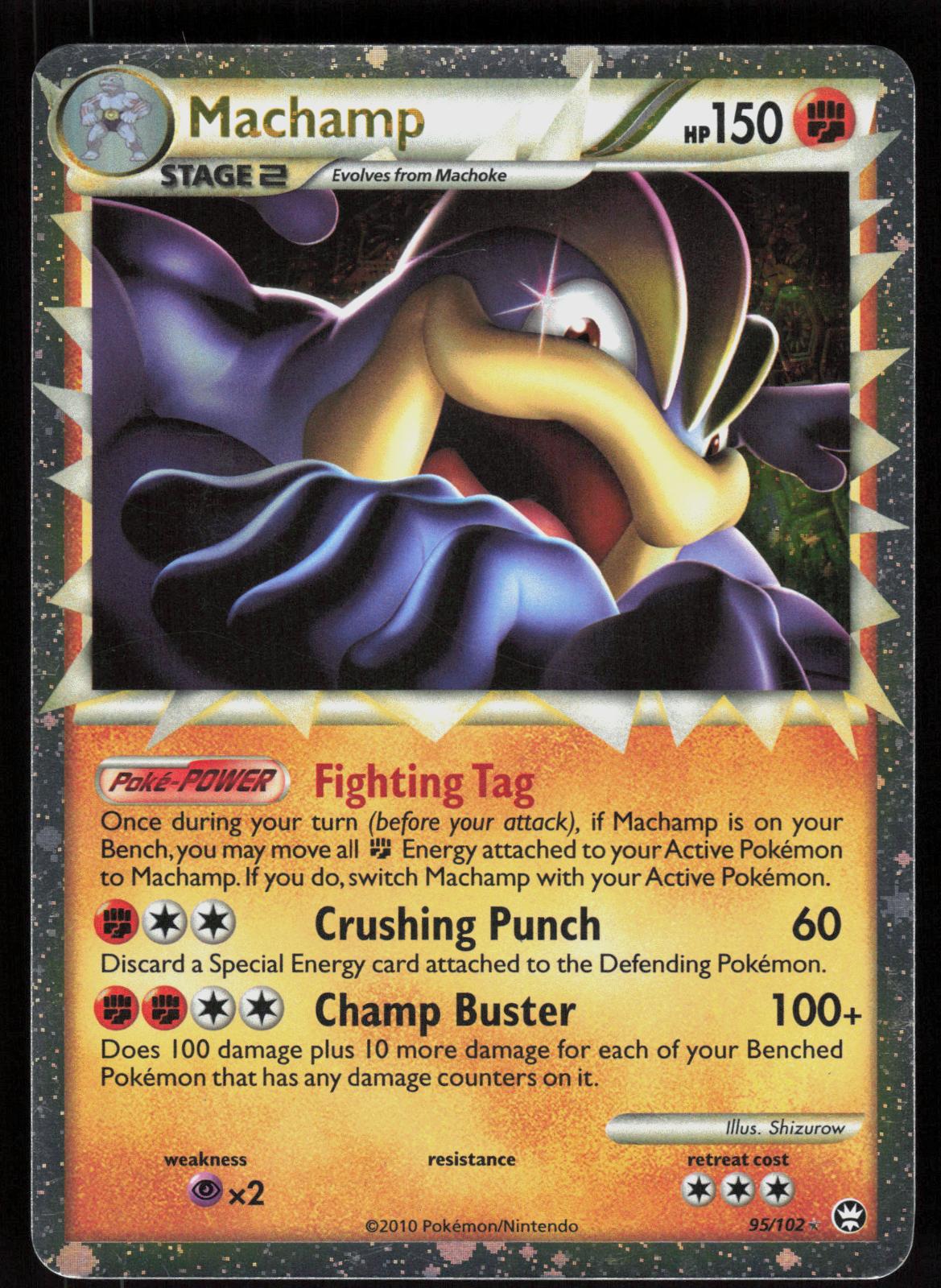 Pokemon Machamp 95/102 HGSS Triumphant Prime Rare Lightly Played
