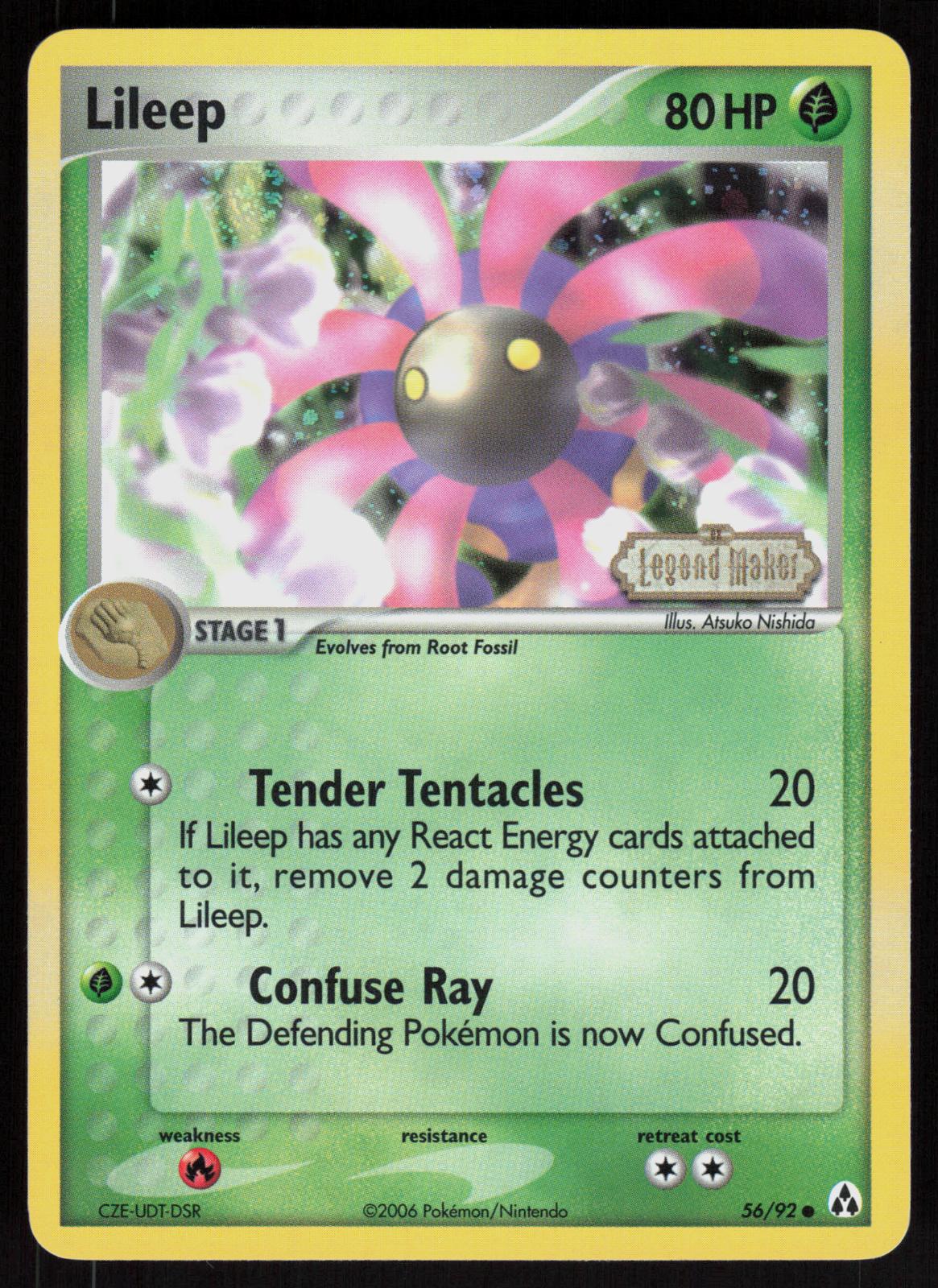 Pokemon Lileep 56/92 Legend Maker Common Reverse Holo Near Mint