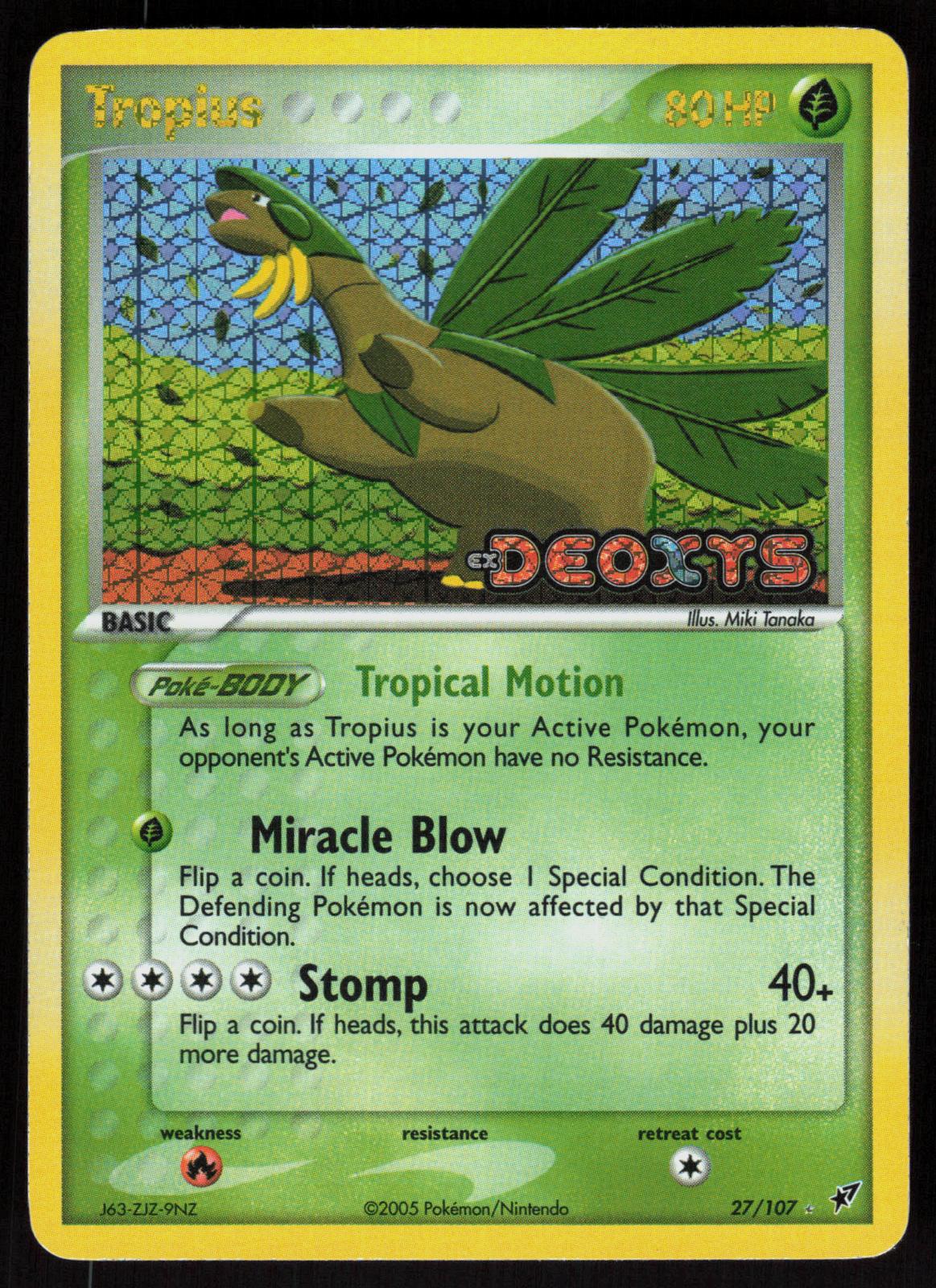 Pokemon Tropius 27/107 Deoxys Rare Reverse Holo Lightly Played