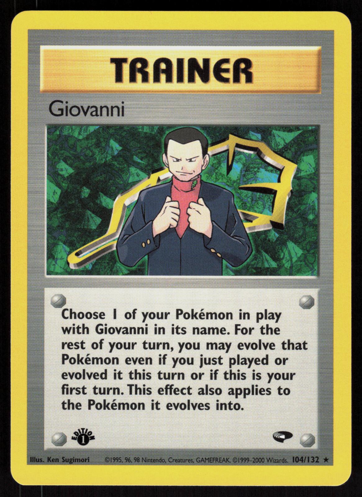 Pokemon Giovanni 104/132 Gym Challenge Rare 1st Edition Near Mint