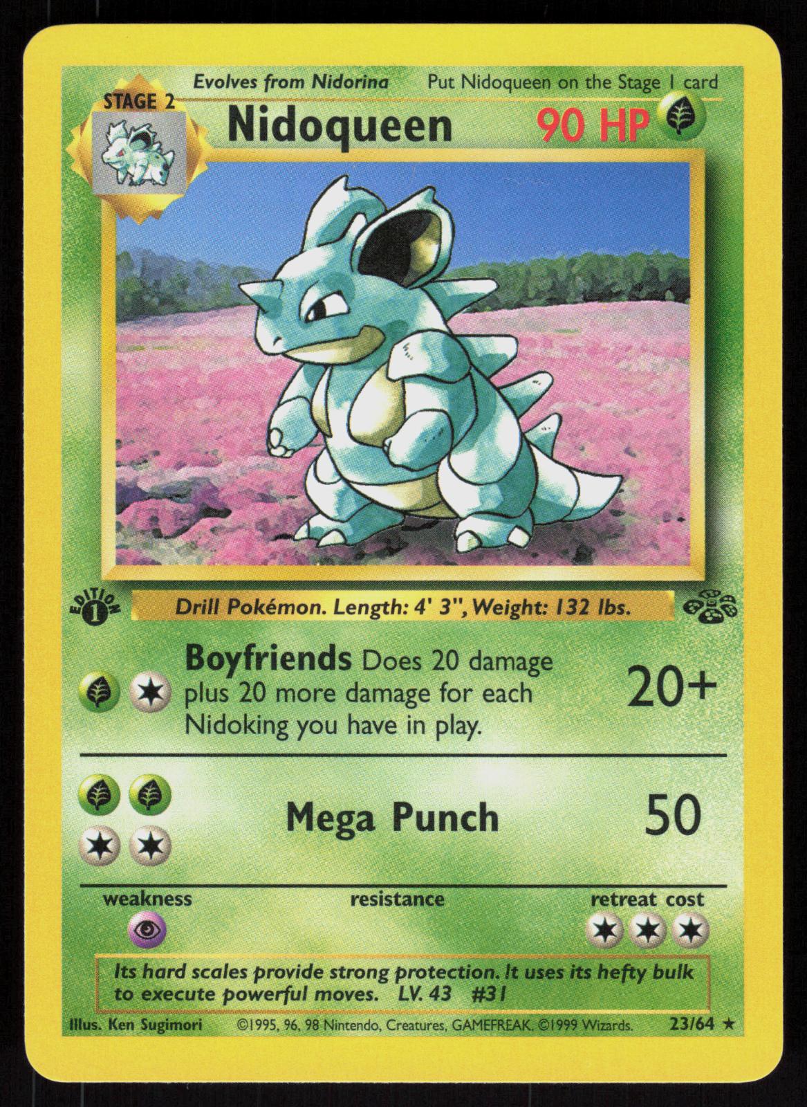 Pokemon Nidoqueen 23/64 Jungle Rare 1st Edition Near Mint