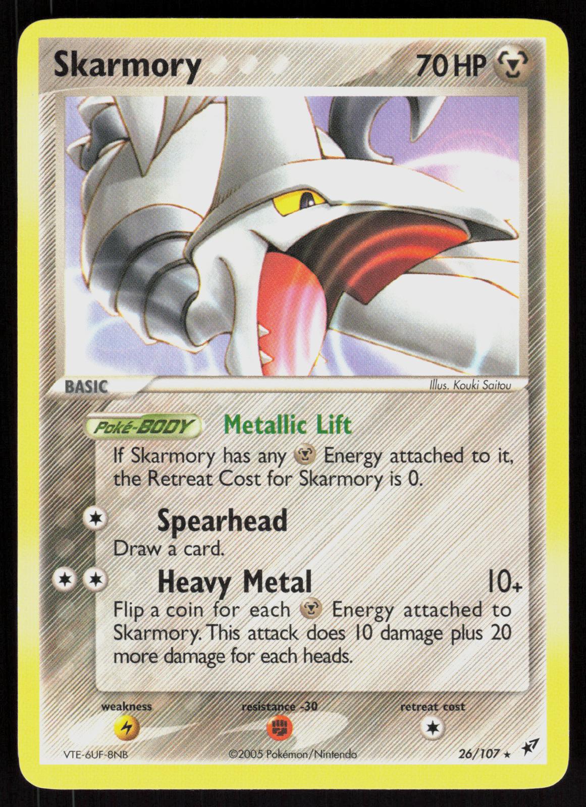 Pokemon Skarmory 26/107 Deoxys Rare Near Mint
