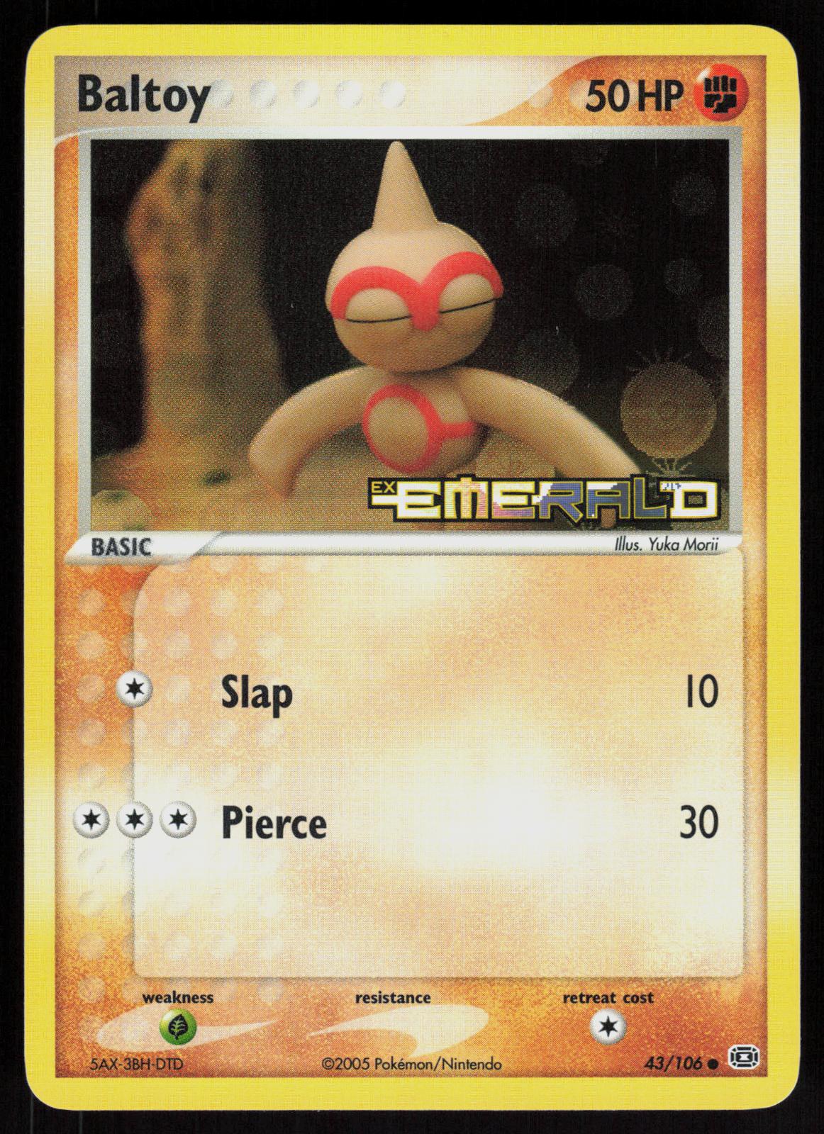 Pokemon Baltoy 43/106 Emerald Common Reverse Holo Near Mint
