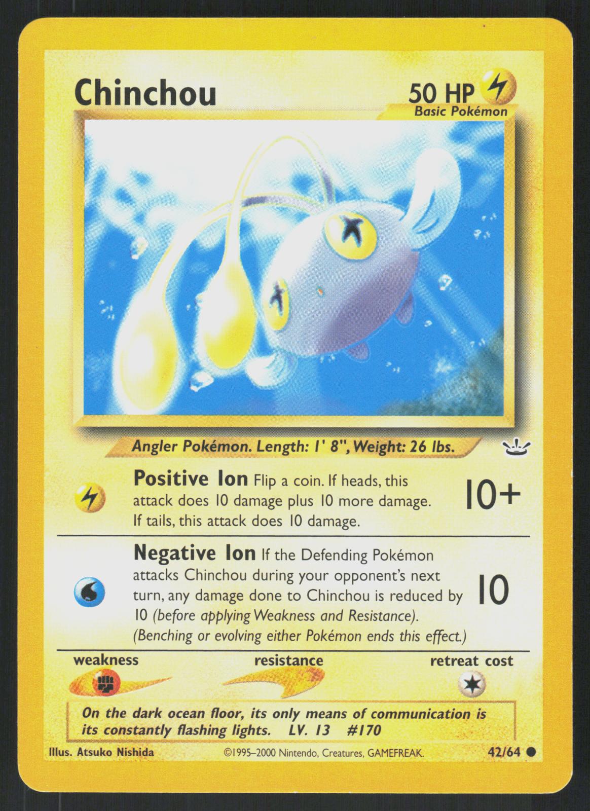 Pokemon Chinchou 42/64 Neo Revelation Common Near Mint