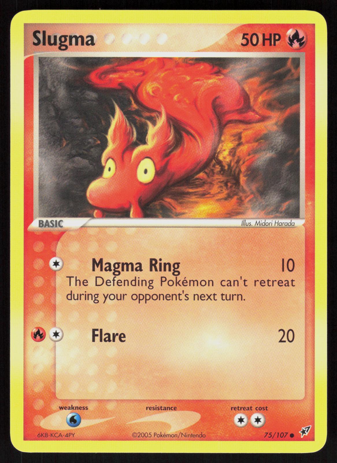 Pokemon Slugma 75/107 Deoxys Common Near Mint