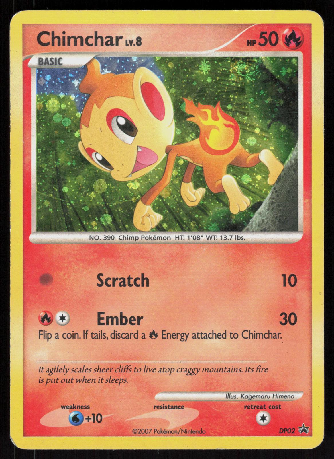 Pokemon Chimchar DP02 Diamond and Pearl Promos Holo Promo Heavily Played