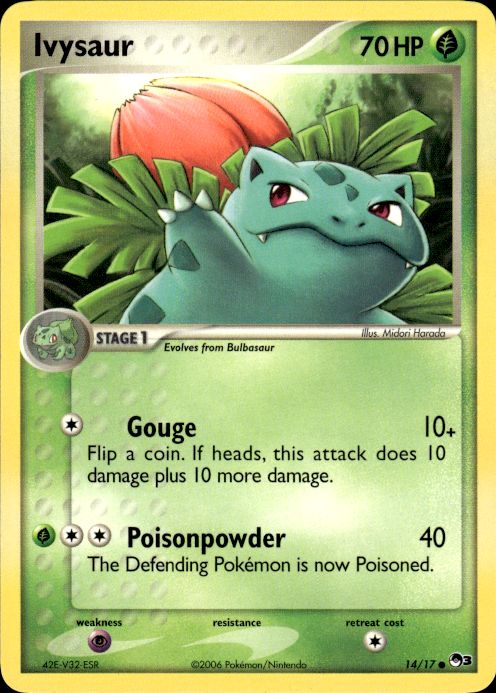 Pokemon Ivysaur 14/17 POP Series 3 Common Near Mint