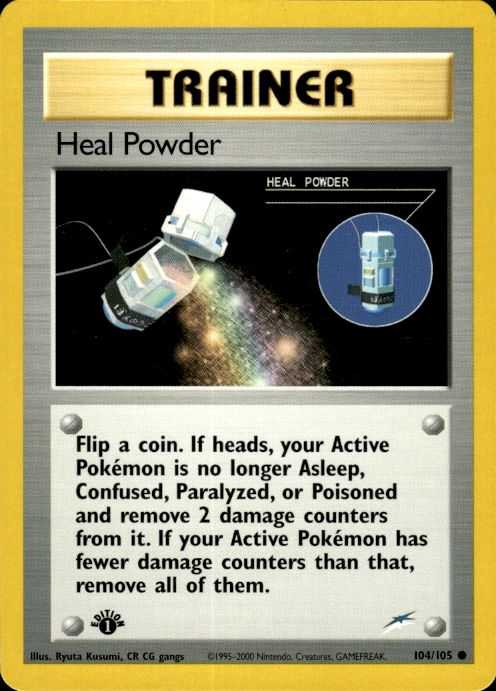 Pokemon Heal Powder 104/105 Neo Destiny 1st Edition Common 1st Edition Near Mint