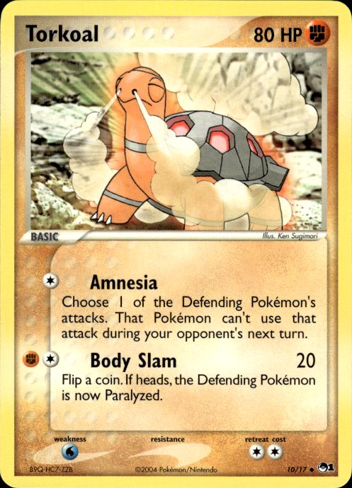 Pokemon Torkoal 10/17 POP Series 1 Uncommon Near Mint